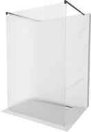 Mexen Kioto szabadonálló zuhanyfal 100 x 200 cm, bordázott 8 mm, Fekete - 800-100-002-70-09