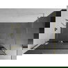Mexen Kioto+ panou de duș cu raft Walk-in 130 x 200 cm, ramă neagră, aurie - 800-130-121-50-70
