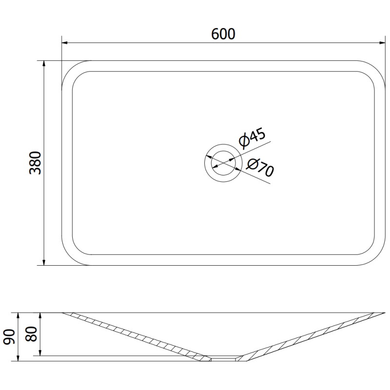 Mexen Esper 60 x 38 cm-es fekete kompozit munkalapra szerelhető mosdókagyló - 23036071