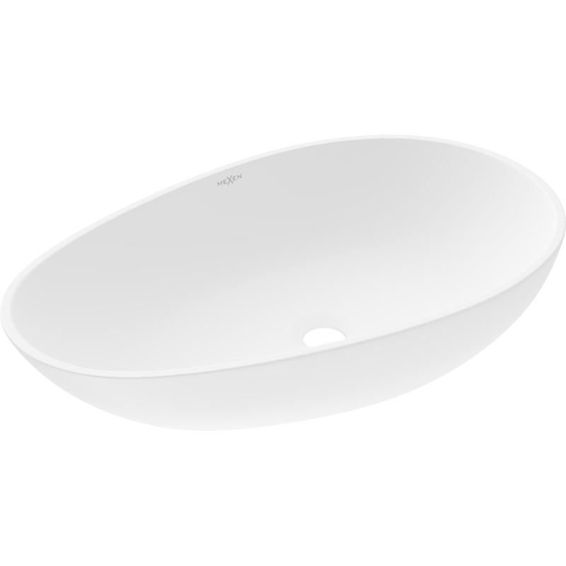 Mexen Nora 60 x 36 cm-es pult feletti mosdókagyló konglomerátumból, fehér - 23056001