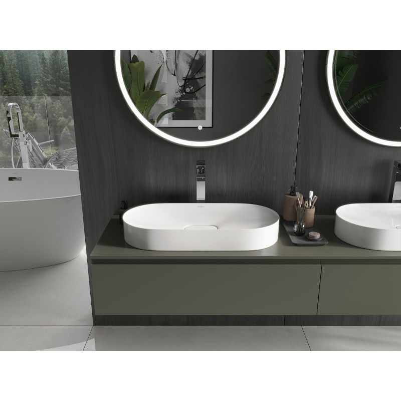 Mexen Sofia chiuvetă de blat din conglomerat 70 x 35 cm, albă - 23067001