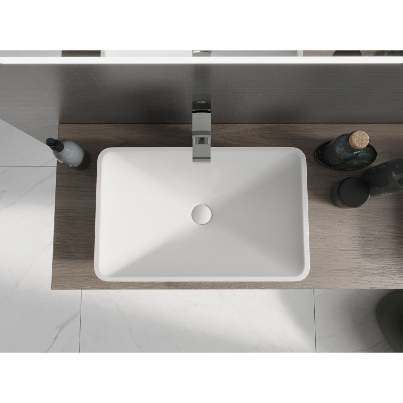 Mexen Esper munkalapra szerelhető mosdókagyló konglomerátumból 60 x 38 cm, fehér - 23036001