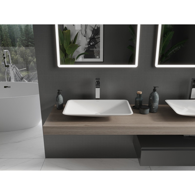 Mexen Esper lavoar pe blat din conglomerat 60 x 38 cm, alb - 23036001