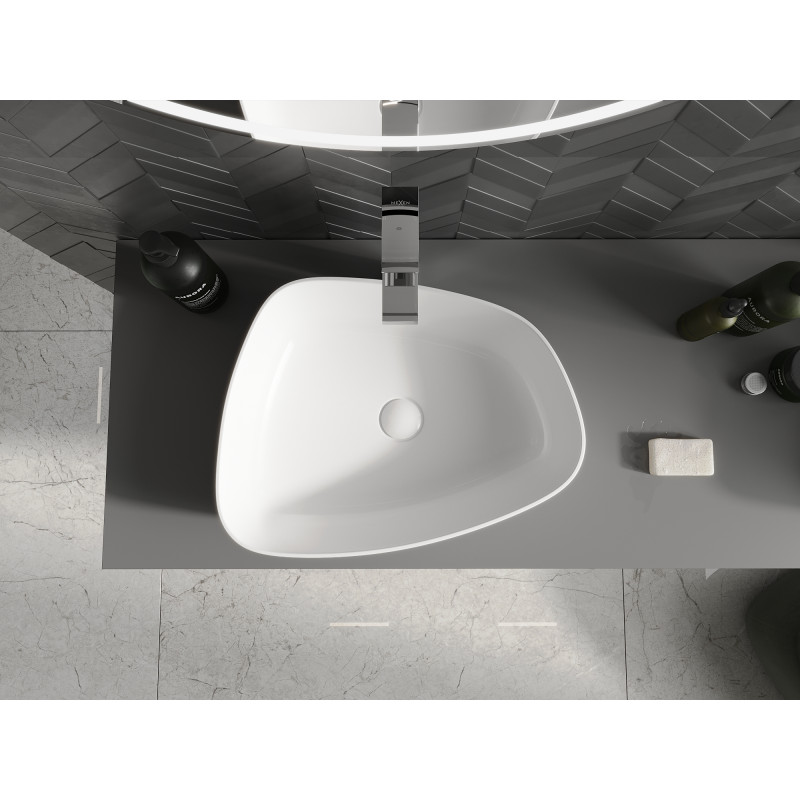 Mexen Ono chiuvetă de blat din conglomerat 51 x 39 cm, albă - 23045101