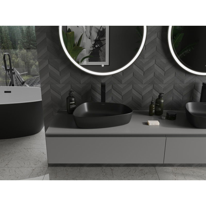 Mexen Ono chiuvetă de blat din conglomerat 51 x 39 cm, neagră - 23045171