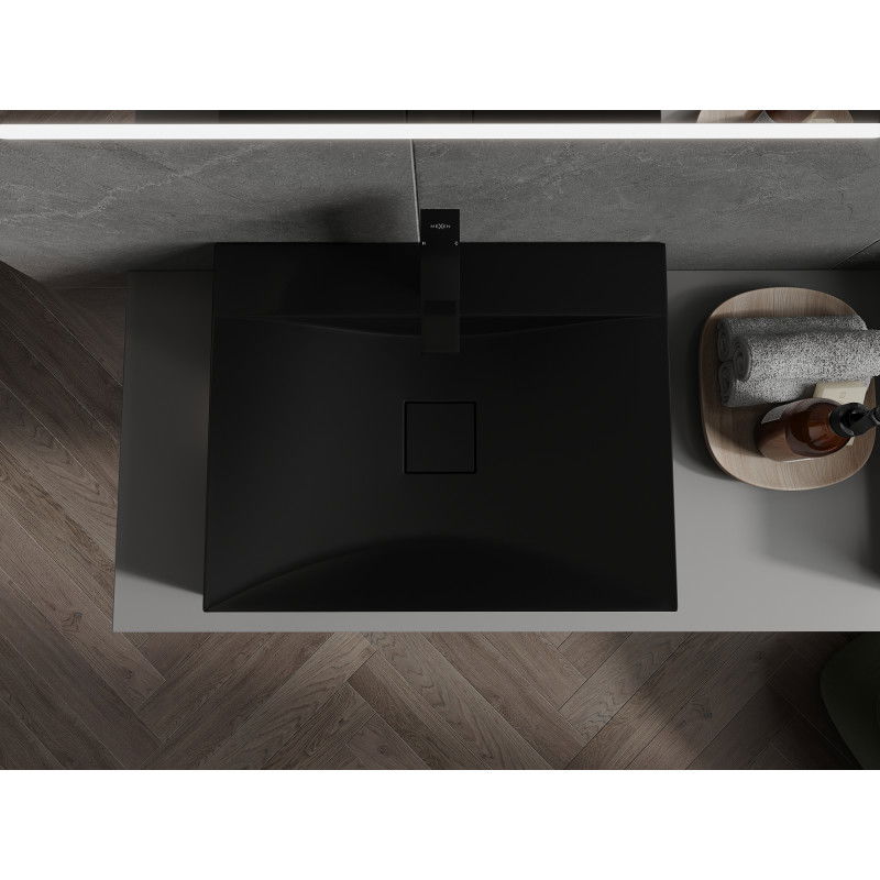 Mexen Poli lavoar deasupra blatului din conglomerat 1/O 60 x 48 cm, negru - 23026071