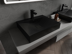 Mexen Poli lavoar deasupra blatului din conglomerat 1/O 60 x 48 cm, negru - 23026071