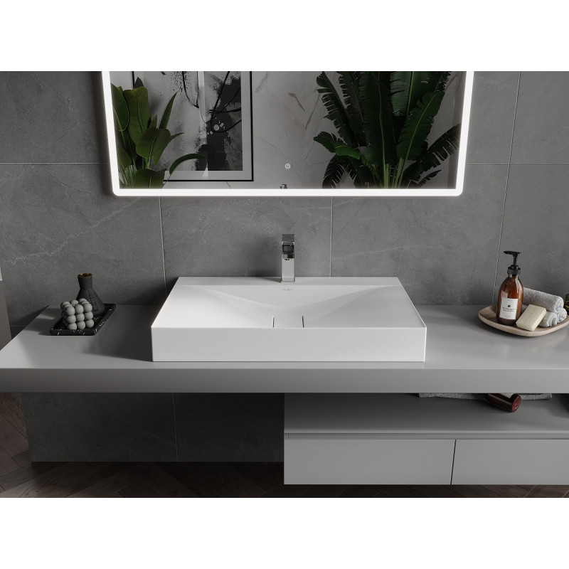 Mexen Poli asztali mosdókagyló konglomerátumból 1/O 80 x 48 cm, fehér - 23028001