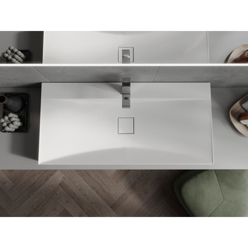 Mexen Poli lavoar de blat din conglomerat 1/O 100 x 48 cm, alb - 23021001