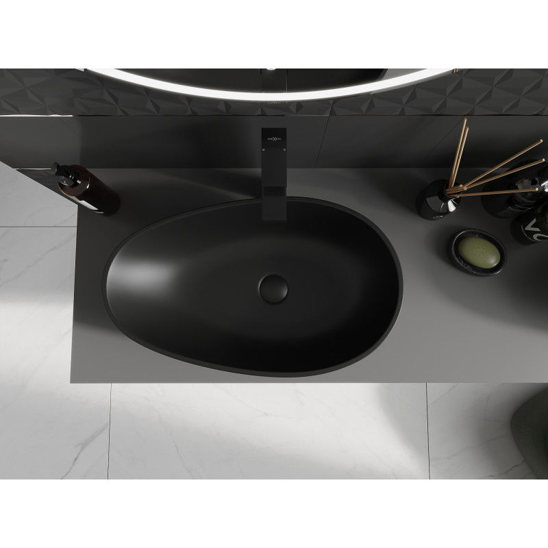 Mexen Nora lavoar pe blat din conglomerat 60 x 36 cm, negru - 23056071
