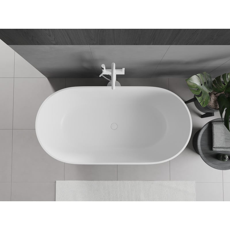 Mexen Rimini cadă de sine stătătoare din conglomerat 150 x 75 cm, alb mat - 57241507500