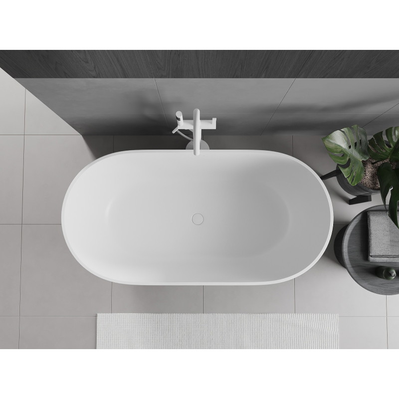 Mexen Rimini szabadon álló, konglomerátumból készült kád 150 x 75 cm, fehér matt - 57241507500