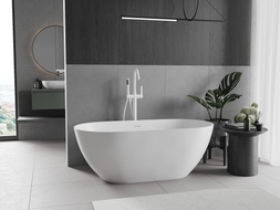 Mexen Rimini szabadon álló, konglomerátumból készült kád 150 x 75 cm, fehér matt - 57241507500