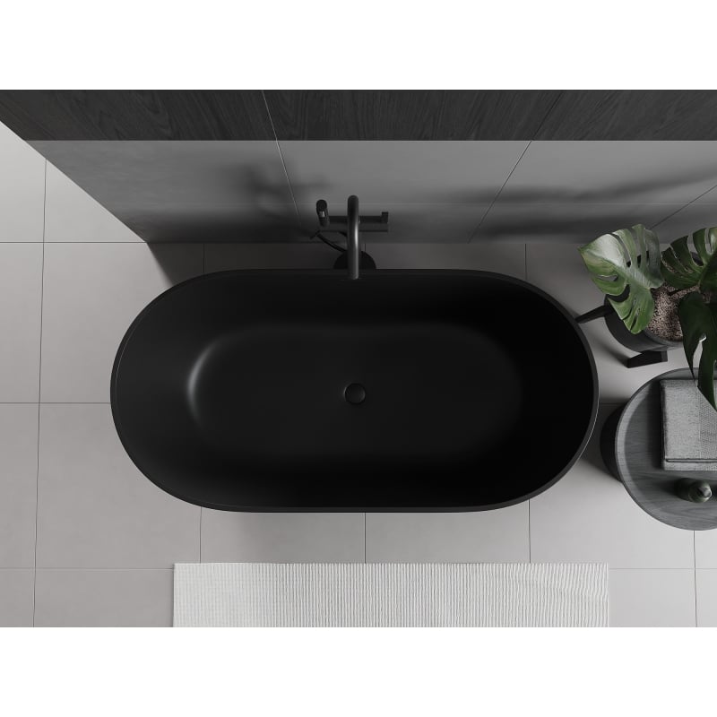 Mexen Rimini cadă de sine stătătoare din conglomerat 150 x 75 cm, negru mat - 57241507570
