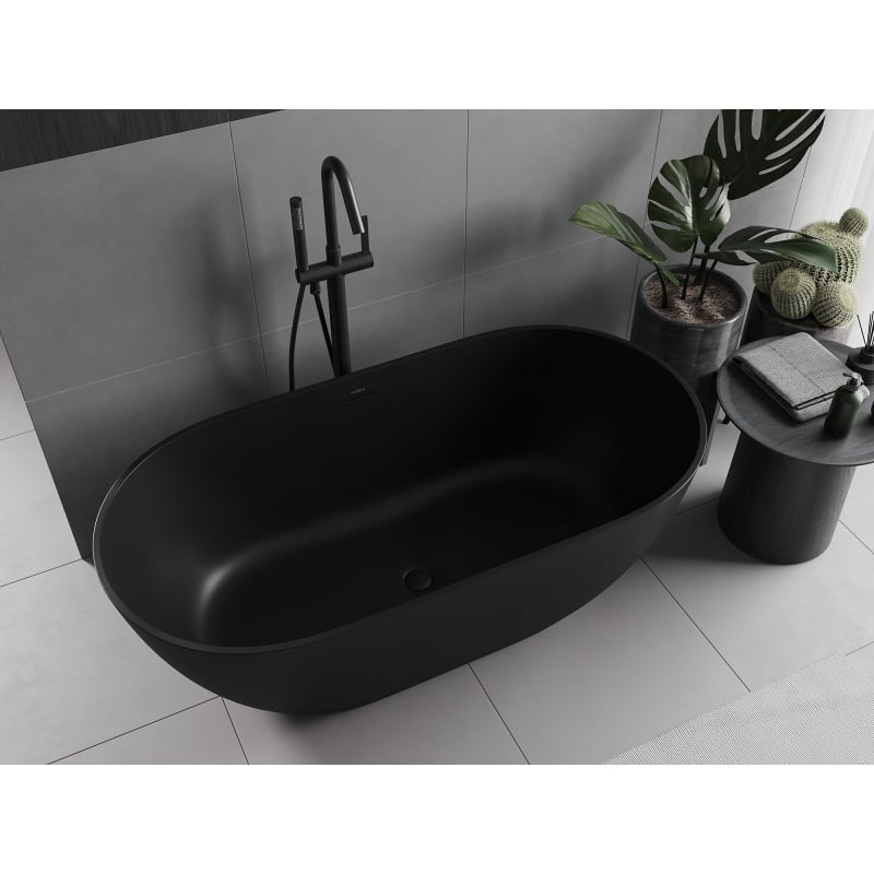 Mexen Rimini cadă de sine stătătoare din conglomerat 150 x 75 cm, negru mat - 57241507570