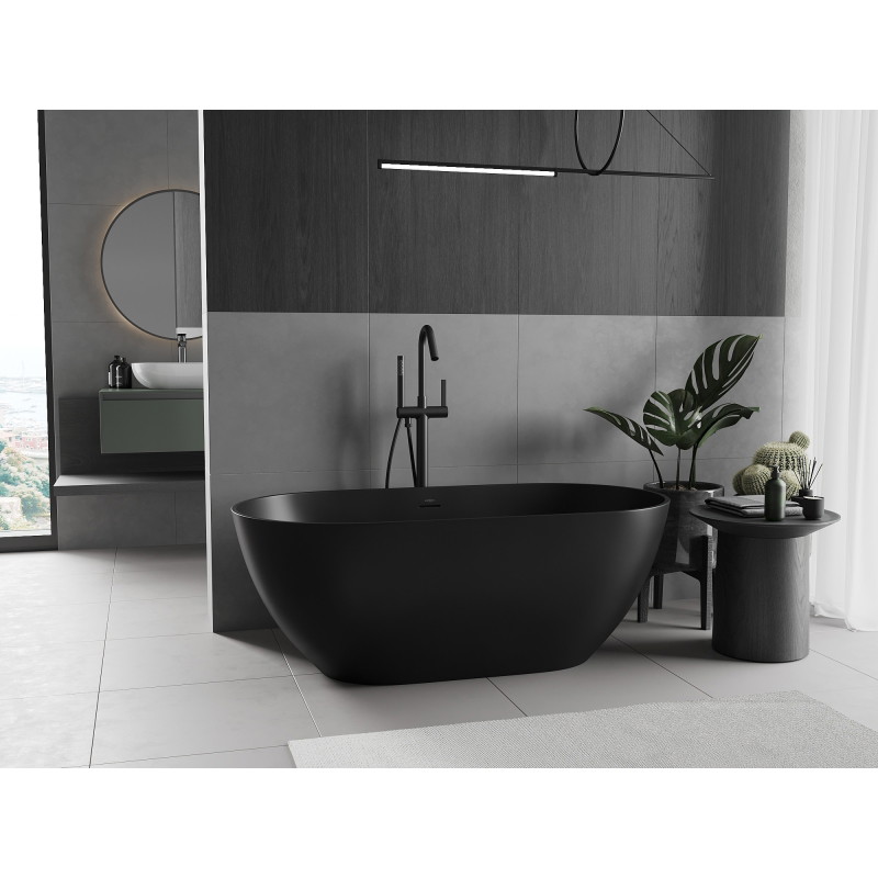 Mexen Rimini cadă de sine stătătoare din conglomerat 150 x 75 cm, negru mat - 57241507570