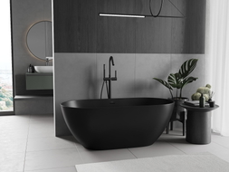Mexen Rimini cadă de sine stătătoare din conglomerat 150 x 75 cm, negru mat - 57241507570