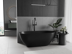 Mexen Rimini cadă liberă din conglomerat 150 x 75 cm, mat negru - 57241507570