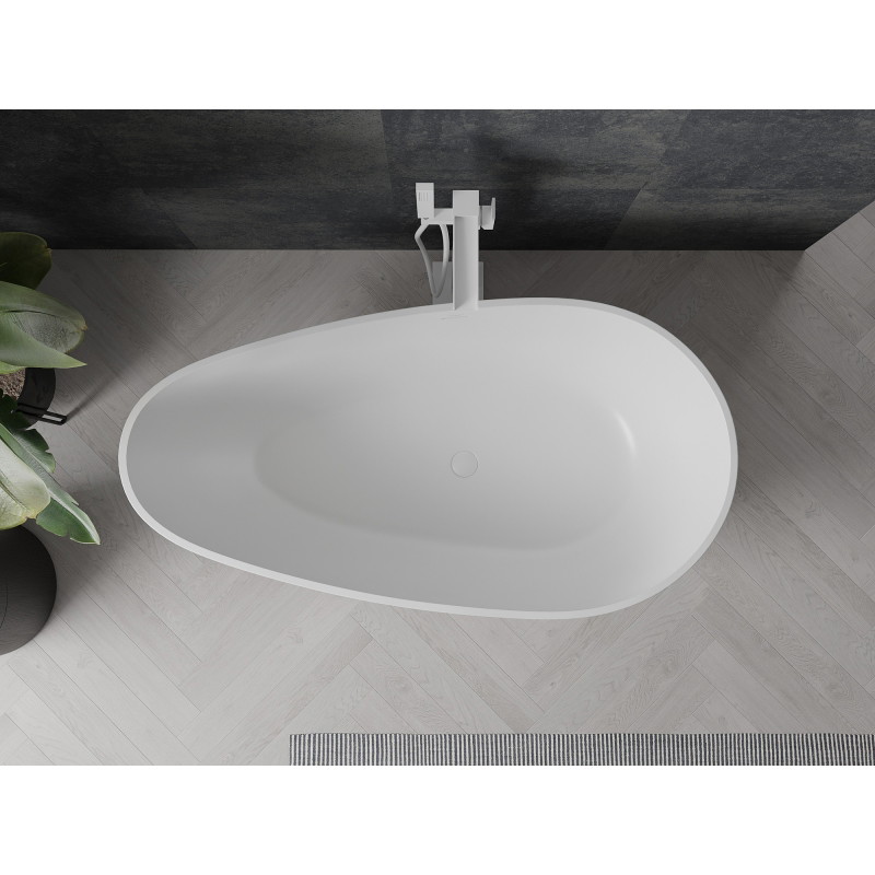 Mexen Palermo cadă freestanding din conglomerat 150 x 78 cm, alb mat - 57211507800