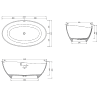 Mexen Parma szabadon álló kád konglomerátumból 160 x 95 cm, fehér matt - 57231609500