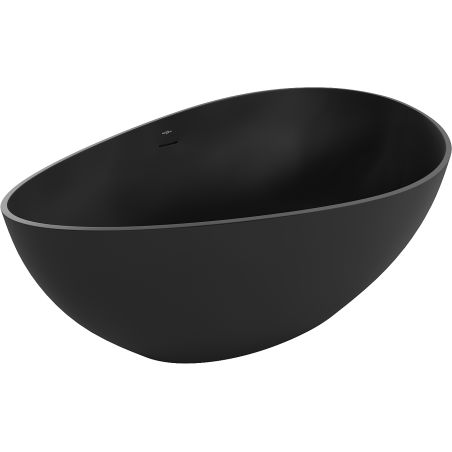 Mexen Parma cadă freestanding din conglomerat 160 x 95 cm, negru mat - 57231609570