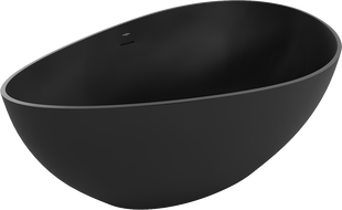 Mexen Parma cadă de sine stătătoare din conglomerat 160 x 95 cm, negru mat - 57231609570
