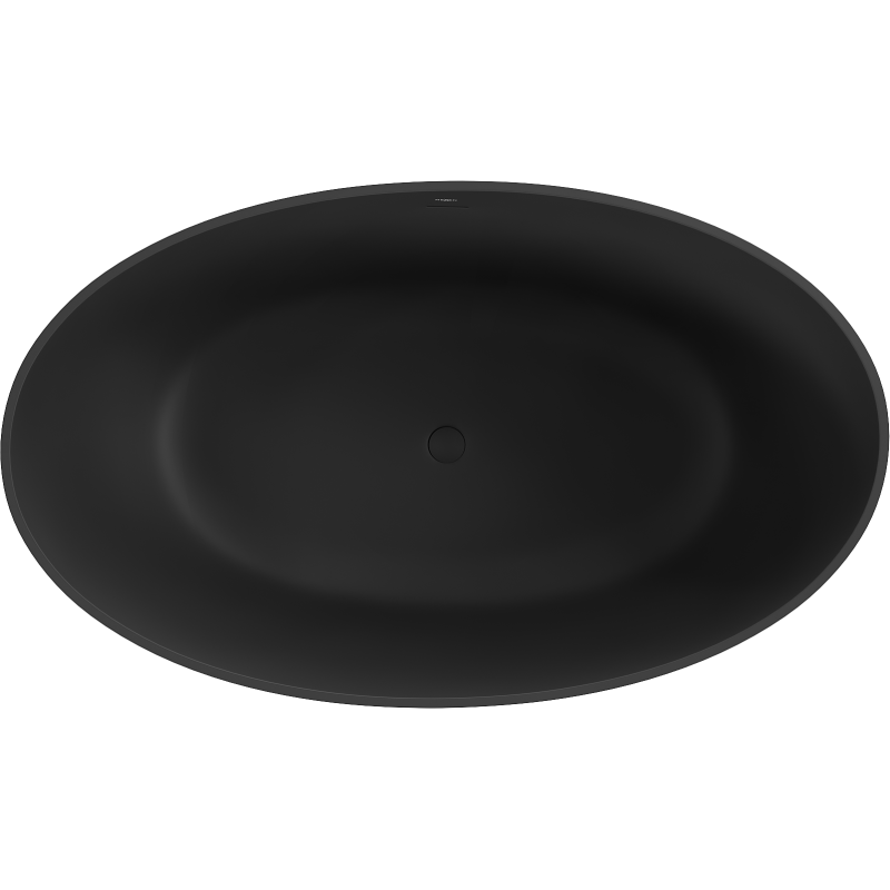 Mexen Parma cadă de sine stătătoare din conglomerat 160 x 95 cm, negru mat - 57231609570