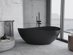 Mexen Parma cadă liberă din conglomerat 160 x 95 cm, negru mat - 57231609570