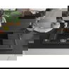Chiuvetă granit Mexen Elias cu o cuvă cu scurgător și baterie bucătărie Savita, negru/argintiu metalic- 6511-73-672601-00