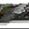 Chiuvetă granit Mexen Elias, 1 cuvă cu scurgător și baterie bucătărie Savita, negru/auriu metalic- 6511-75-672601-00