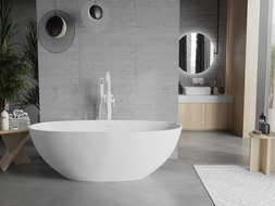 Mexen Bari cadă freestanding din conglomerat 165 x 75 cm, alb mat - 57221657500