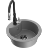 Mexen Diego chiuvetă de granit cu 1 compartiment cu baterie de bucătărie Savita, gri - 6512-71-672601-70-B