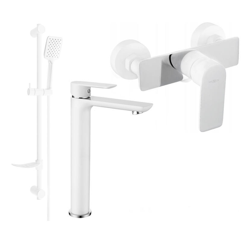 Mexen Alfa DF62 zuhanykészlet, fehér/króm - 745714DF62-02