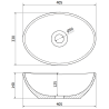 Mexen Elza countertop mosdó 40 x 33 cm, fehér/arany vonal minta - 21014017