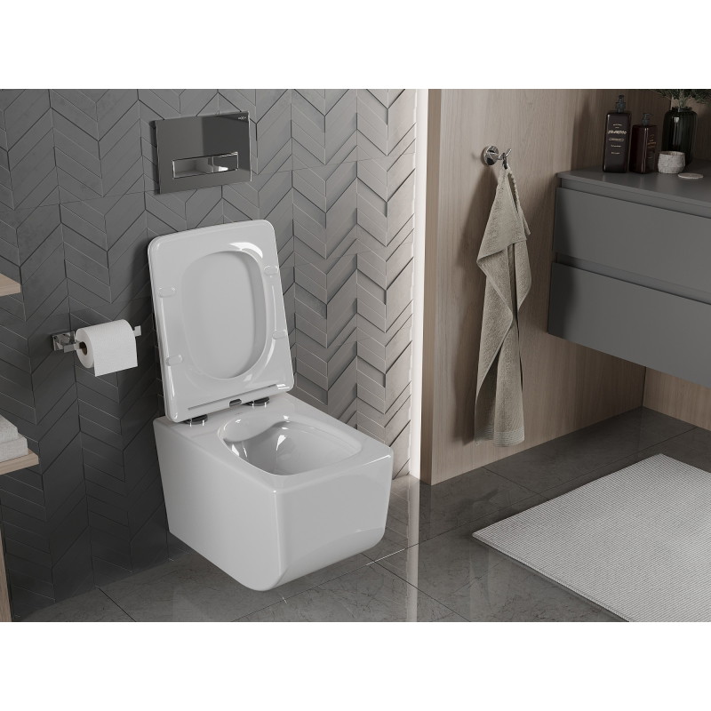 Mexen Vera rimless WC csésze lassan záródó, slim duroplaszt, fehér - 30164000