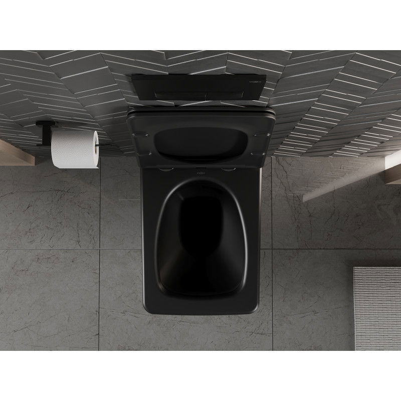 Mexen Vera vas wc fără margini cu capac de închidere lentă slim, duroplast, negru mat - 30164070