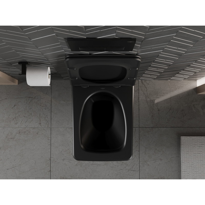 Mexen Vera vas WC Rimless cu capac cu închidere lină slim, duroplast, negru mat - 30164070