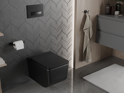 Mexen Vera vas wc fără margini cu capac de închidere lentă slim, duroplast, negru mat - 30164070