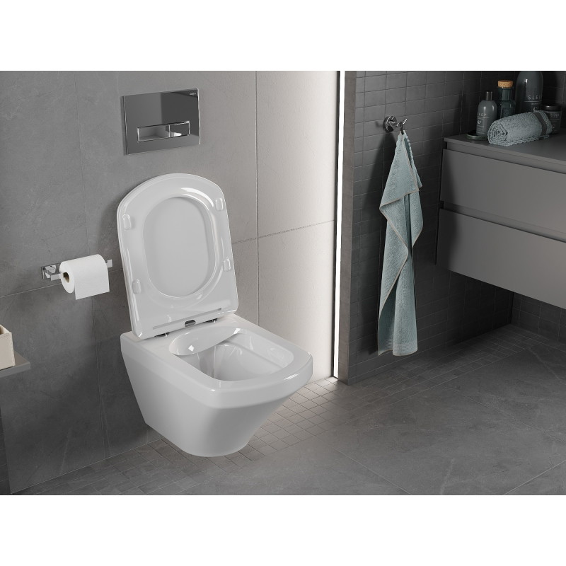Mexen Vito Rimless WC csésze lassú záródású slim duroplast fedéllel, fényes fehér - 30174000