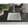 Mexen Pedro 1-medencés gránit mosogató 560 x 460 mm, fehér, króm szifonnal - 6508561000-20