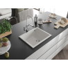 Mexen Pedro chiuvetă de granit cu 1 compartiment 560 x 460 mm, alb, sifon cromat - 6508561000-20
