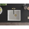 Mexen Pedro 1-medencés gránit mosogató 560 x 460 mm, Fehér, szifon Arany - 6508561000-20-G