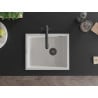 Mexen Pedro chiuvetă de granit cu o cuvă, 560 x 460 mm, albă, sifon negru - 6508561000-20-B