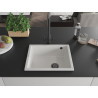Mexen Pedro gránit mosogató 1-medencés 560 x 460 mm, fehér, fekete szifon - 6508561000-20-B