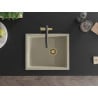 Mexen Pedro chiuvetă de granit cu 1 compartiment 560 x 460 mm, Bej, sifon Auriu - 6508561000-69-G