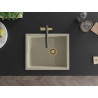 Mexen Pedro chiuvetă de granit cu 1 cuvă 560 x 460 mm, bej, sifon auriu - 6508561000-69-G