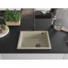 Mexen Pedro chiuvetă de granit cu 1 compartiment 560 x 460 mm, Bej, sifon Neagră - 6508561000-69-B