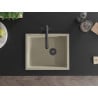 Mexen Pedro chiuvetă de granit cu 1 compartiment 560 x 460 mm, Bej, sifon Neagră - 6508561000-69-B