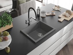Mexen Pedro 1-medencés gránit mosogató 560 x 460 mm, Szürke - 6508561000-71