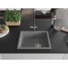 Mexen Pedro 1 rekeszes gránit mosogató 560 x 460 mm, szürke, króm szifon - 6508561000-71